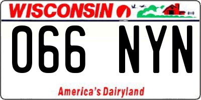 WI license plate 066NYN