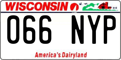 WI license plate 066NYP