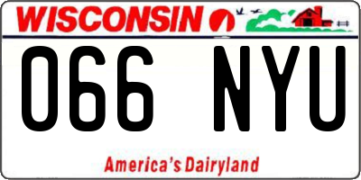 WI license plate 066NYU