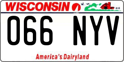 WI license plate 066NYV