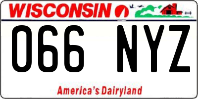 WI license plate 066NYZ