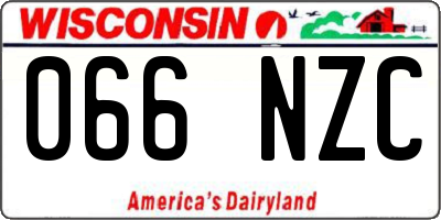 WI license plate 066NZC