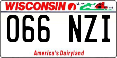 WI license plate 066NZI