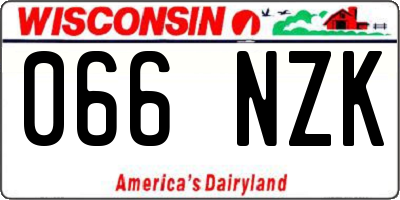 WI license plate 066NZK