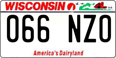 WI license plate 066NZO