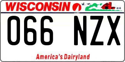 WI license plate 066NZX