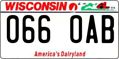WI license plate 066OAB
