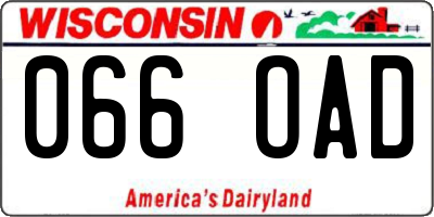 WI license plate 066OAD