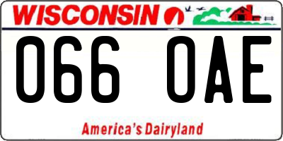 WI license plate 066OAE