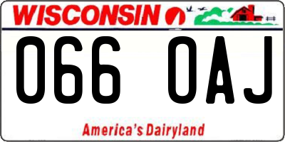 WI license plate 066OAJ