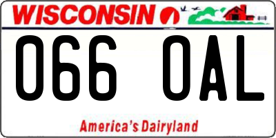 WI license plate 066OAL