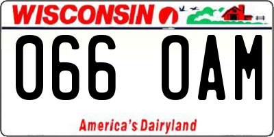 WI license plate 066OAM