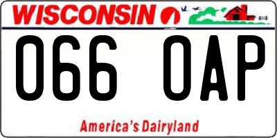 WI license plate 066OAP