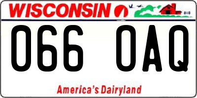 WI license plate 066OAQ