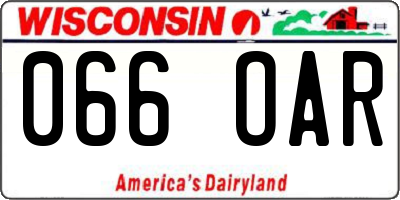 WI license plate 066OAR