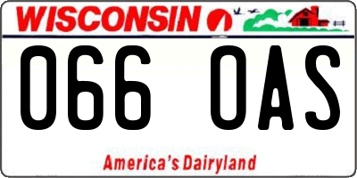 WI license plate 066OAS