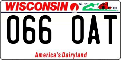 WI license plate 066OAT