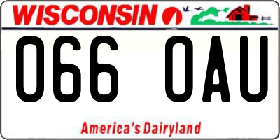 WI license plate 066OAU