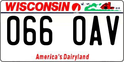 WI license plate 066OAV