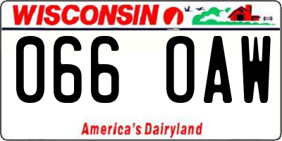 WI license plate 066OAW