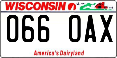 WI license plate 066OAX
