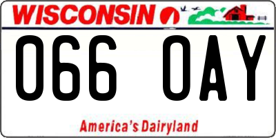WI license plate 066OAY