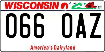 WI license plate 066OAZ