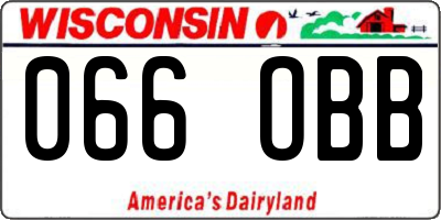 WI license plate 066OBB