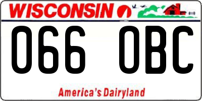 WI license plate 066OBC