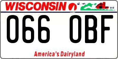 WI license plate 066OBF