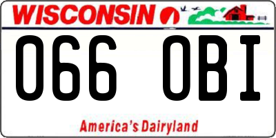 WI license plate 066OBI