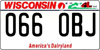 WI license plate 066OBJ