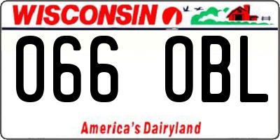 WI license plate 066OBL