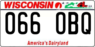 WI license plate 066OBQ