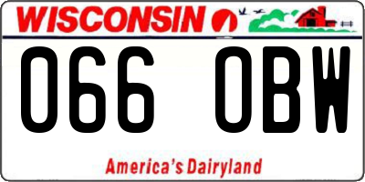 WI license plate 066OBW