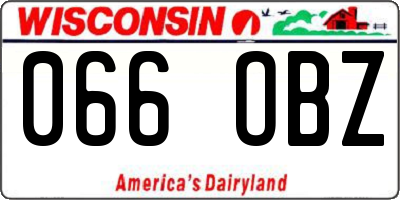 WI license plate 066OBZ