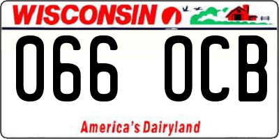 WI license plate 066OCB