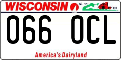 WI license plate 066OCL