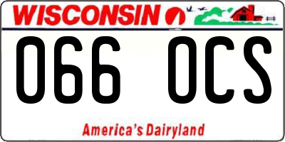 WI license plate 066OCS