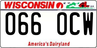 WI license plate 066OCW