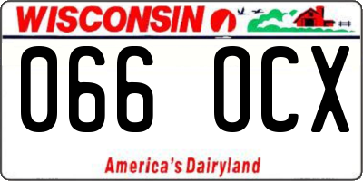 WI license plate 066OCX