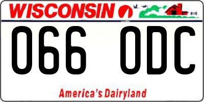 WI license plate 066ODC