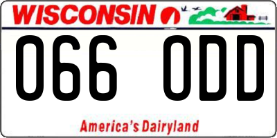 WI license plate 066ODD