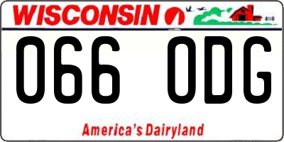 WI license plate 066ODG