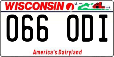 WI license plate 066ODI