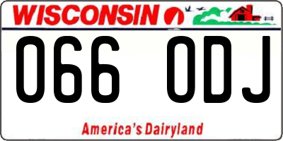 WI license plate 066ODJ