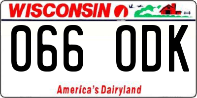 WI license plate 066ODK