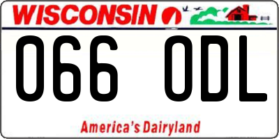 WI license plate 066ODL