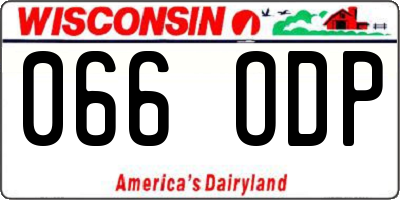 WI license plate 066ODP