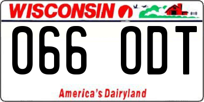 WI license plate 066ODT